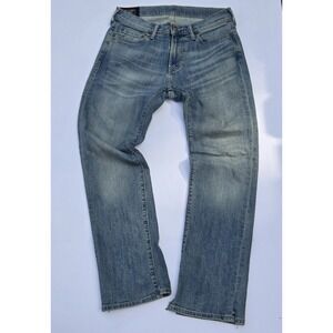 Abercrombie & Fitch Jeans Mens 30x30 Kennan Straight Blue Denim Distressed Raw H